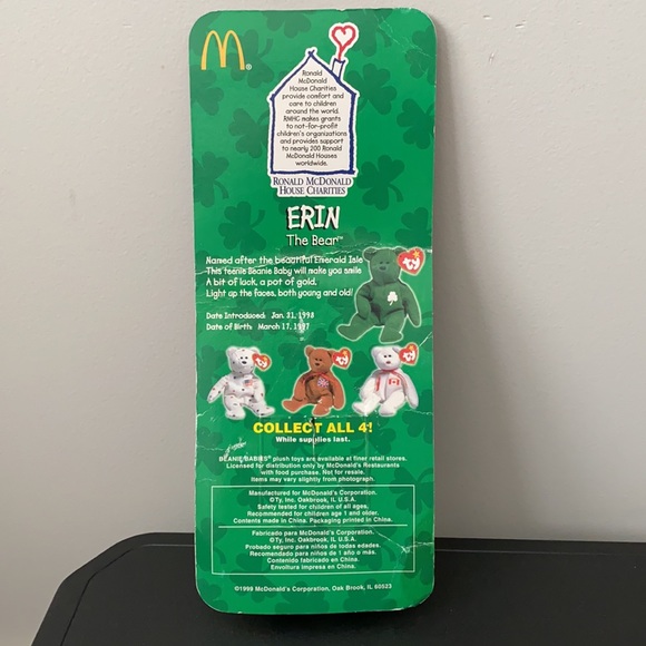 $5 SALE—Ty 4-Country McDonald’s Beanies—USA, Canada, Great Britain, Ireland - Picture 14 of 15